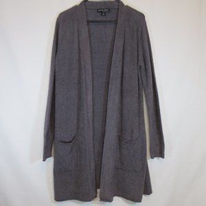 Barefoot Dreams Cozychic Lite Heathered Gray Pacific Blue Long Cardigan …